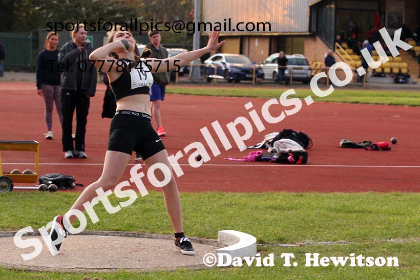 Shot putt, North East Grand Prix No. 1, Monkton on Wednesday, April 28th, 2021. Photo: David T. Hewitson/Sports for All Pics